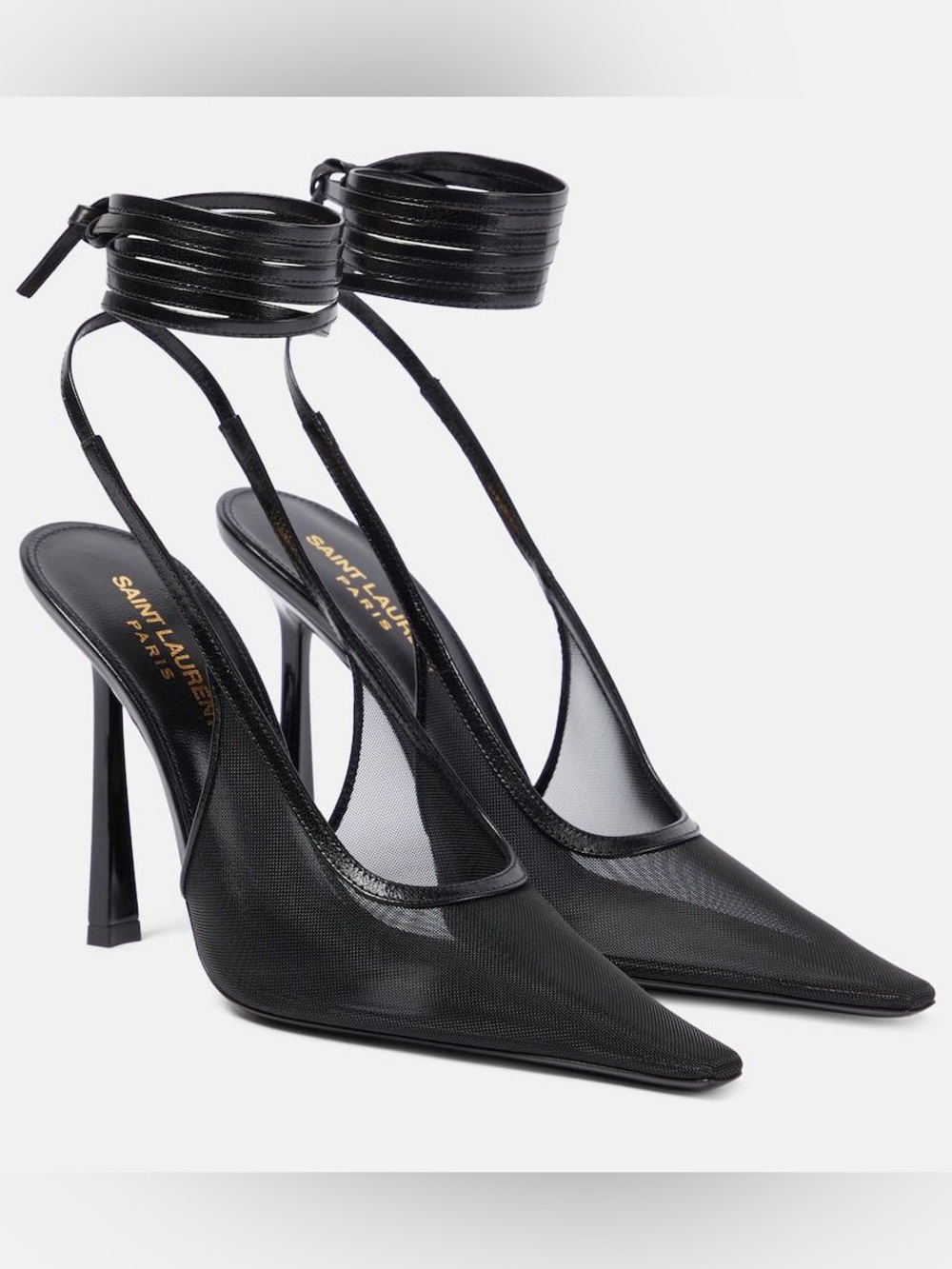 Saint Laurent Oxalis 110 Mesh & Leather Pump